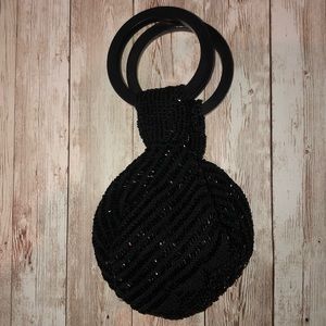 Bar III black beaded bag